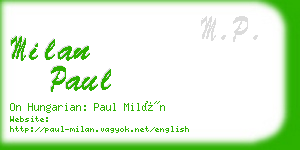 milan paul business card